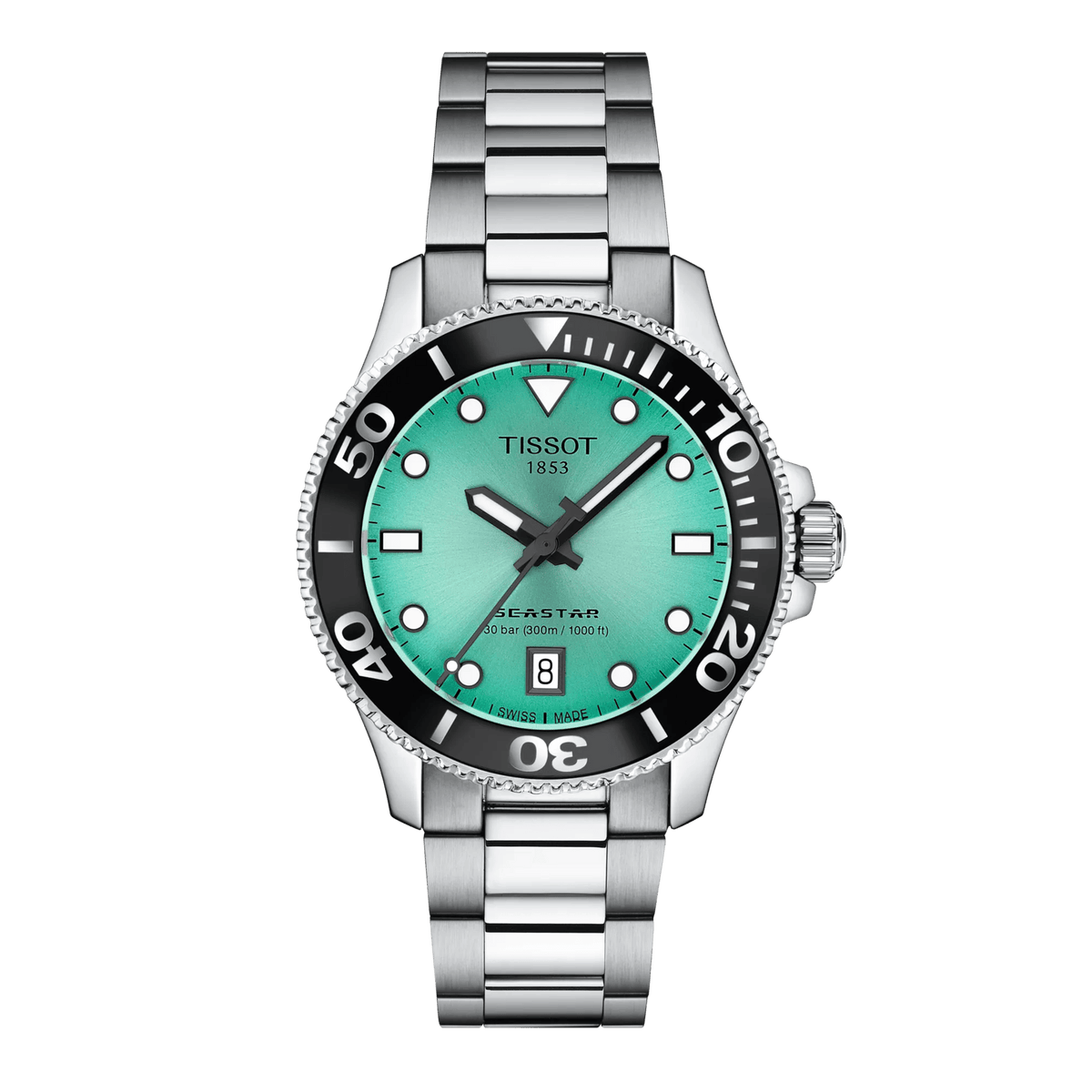 Tissot Seastar 1000 36mm Turquoise Dial Women's Watch T1202101109100