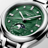 Longines PrimaLuna Moonphase 34mm Green Mother of Pearl Dial Women's Watch L81264076