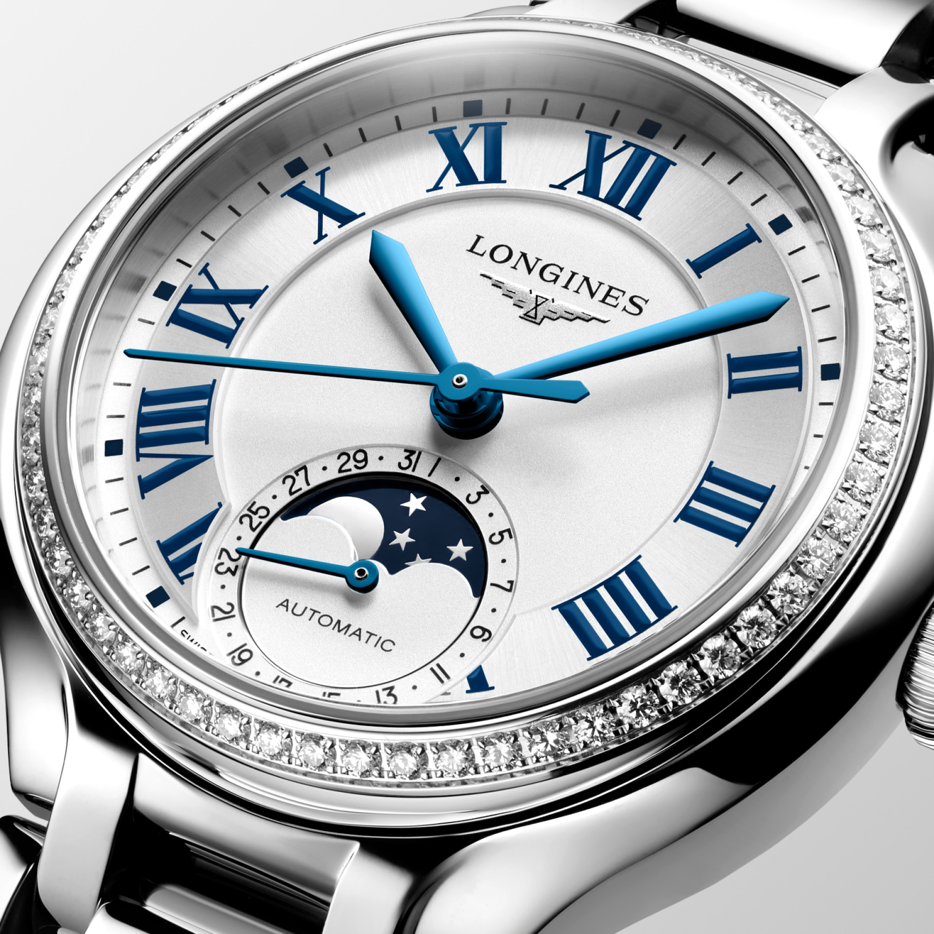 Longines PrimaLuna Moonphase 34mm Opaline Ivory Dial Women's Watch L81260716