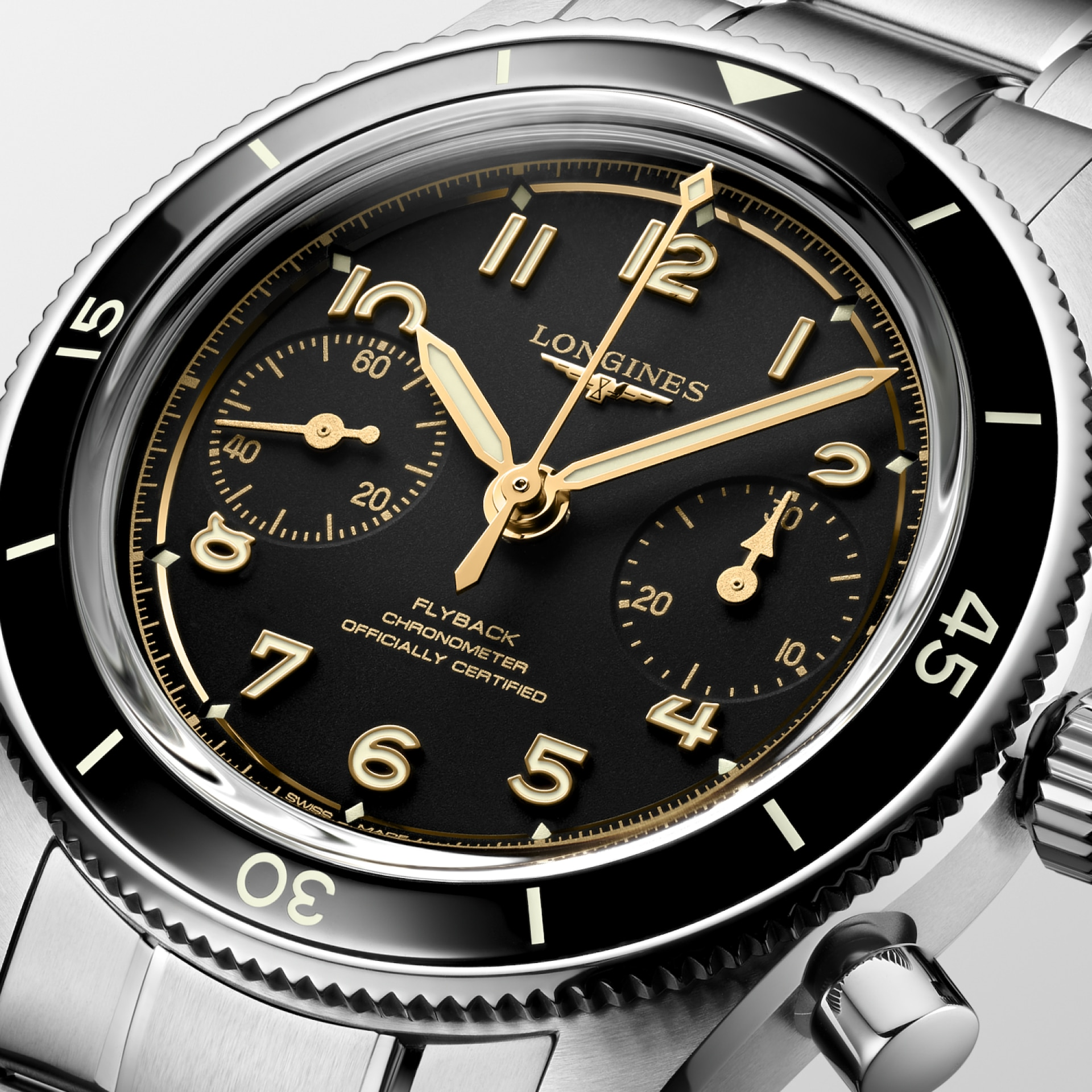 Longines Spirit Pilot Flyback 39.5mm Black Matt Dial Men's Watch L37214536