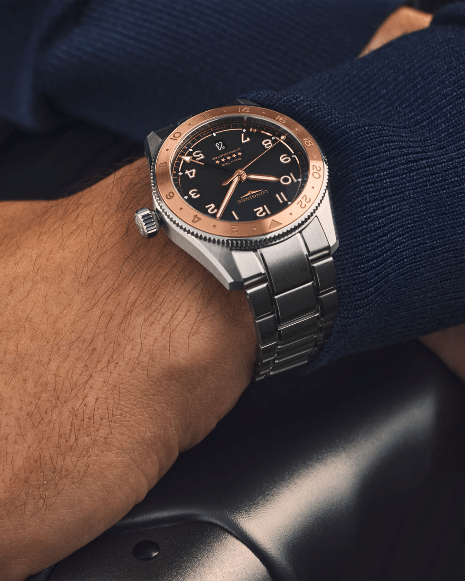 Longines Spirit Zulu Time 1925 39mm Black Matt Dial Men's Watch L38035536