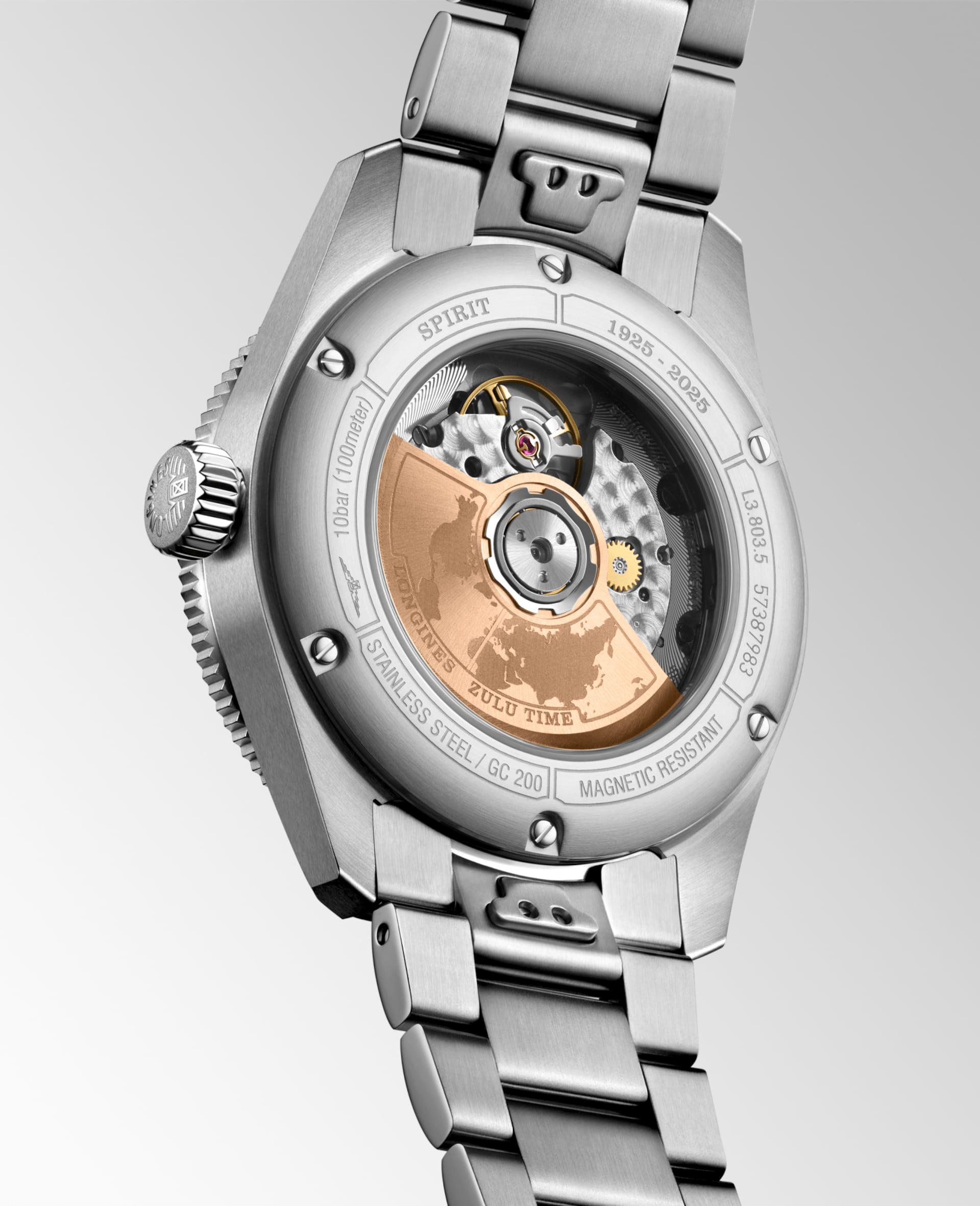 Longines Spirit Zulu Time 1925 39mm Black Matt Dial Men's Watch L38035536