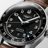 Longines Spirit Zulu Time 42mm Black Dial Men's Watch L38124532