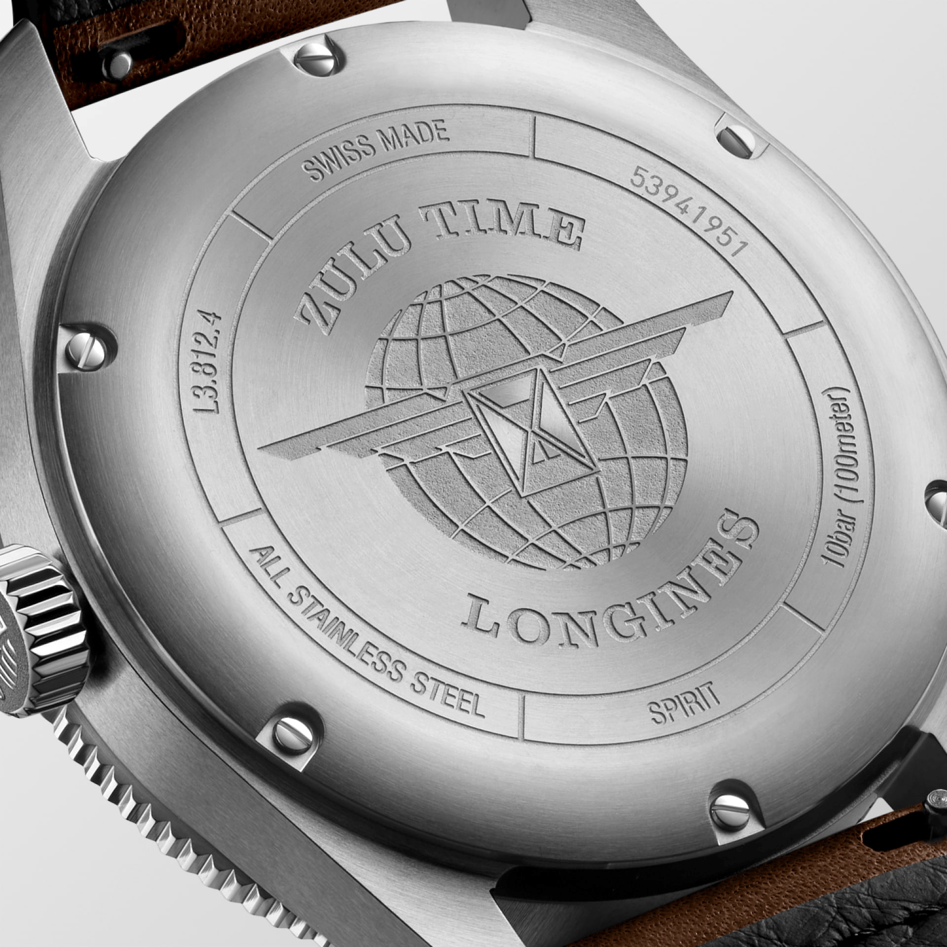 Longines Spirit Zulu Time 42mm Black Dial Men's Watch L38124532