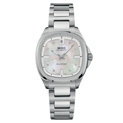 Mido Multifort TV 35mm White Mother-Of-Pearl Steel Women's Watch M0493071110600