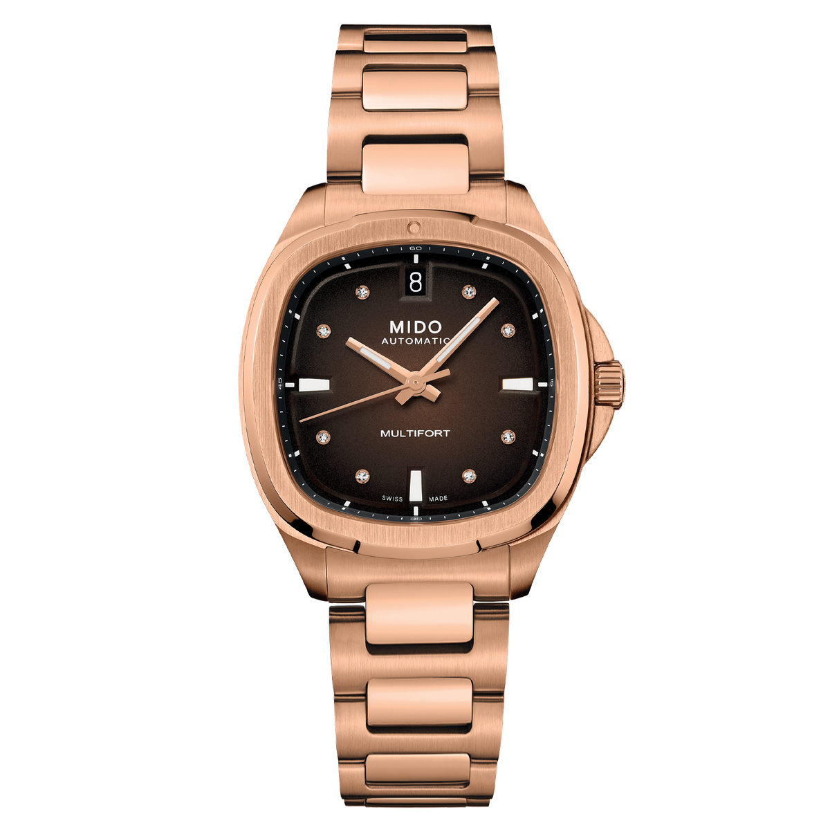 Mido Multifort TV 35mm Rose Gold Steel Women's Watch M0493073329600