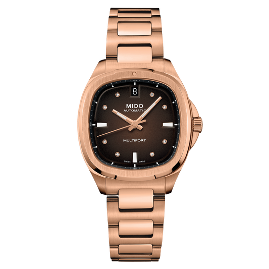 Mido Multifort TV 35mm Rose Gold Steel Women's Watch M0493073329600