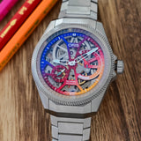 Oris Big Crown ProPilot X Gonzo Edition 44mm Skeleton (Blue / Red / Yellow Gradient) Dial Men's Watch 01 115 7759 7180-Set