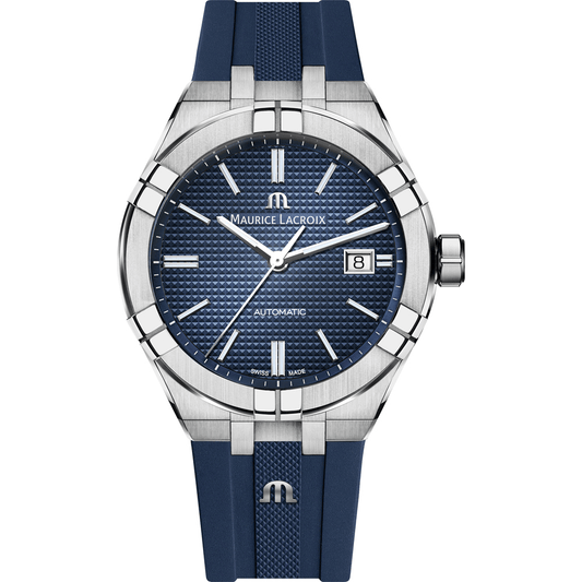 Maurice Lacroix AIKON Automatic 42mm Blue Dial Set Men's Watch AI6008-SS00F-430-C