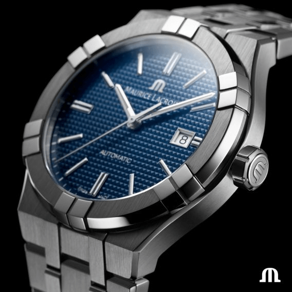 Maurice Lacroix AIKON Automatic 42mm Blue Dial Set Men's Watch AI6008-SS00F-430-C