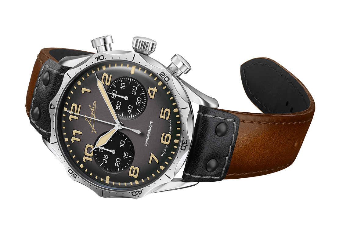 Junghans Pilot Chronoscope 43.3mm Matt Dark Grey Dial Men's Watch 27/3493.00