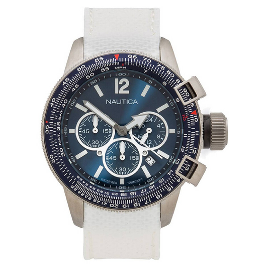 Nautica BFC Chrono Box Set 46mm Blue-White Men's Watch NAPLECR21