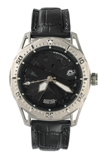 SOLAR AQUA Mishipeshu O. Black Croco 40mm Black Dial Men's Watch SA0050.0021.C