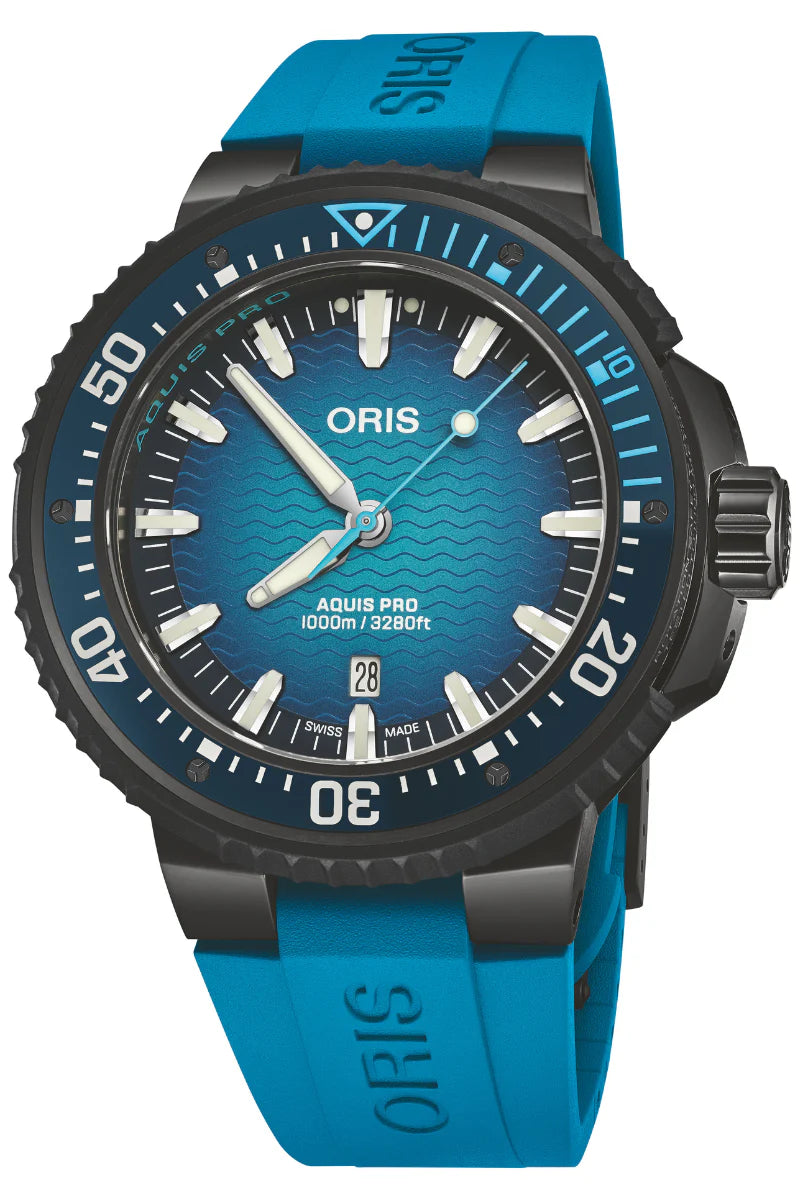 Oris Aquis Pro 1000M 49.5mm Blue Dial Men's Watch 01 733 7801 7255-Set