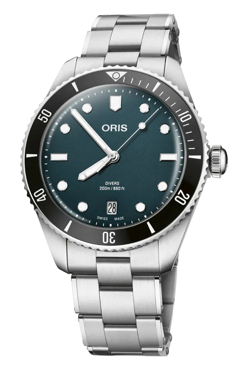 Oris Divers Date 39mm Blue Dial Men's Watch 01 733 7795 4055-Set