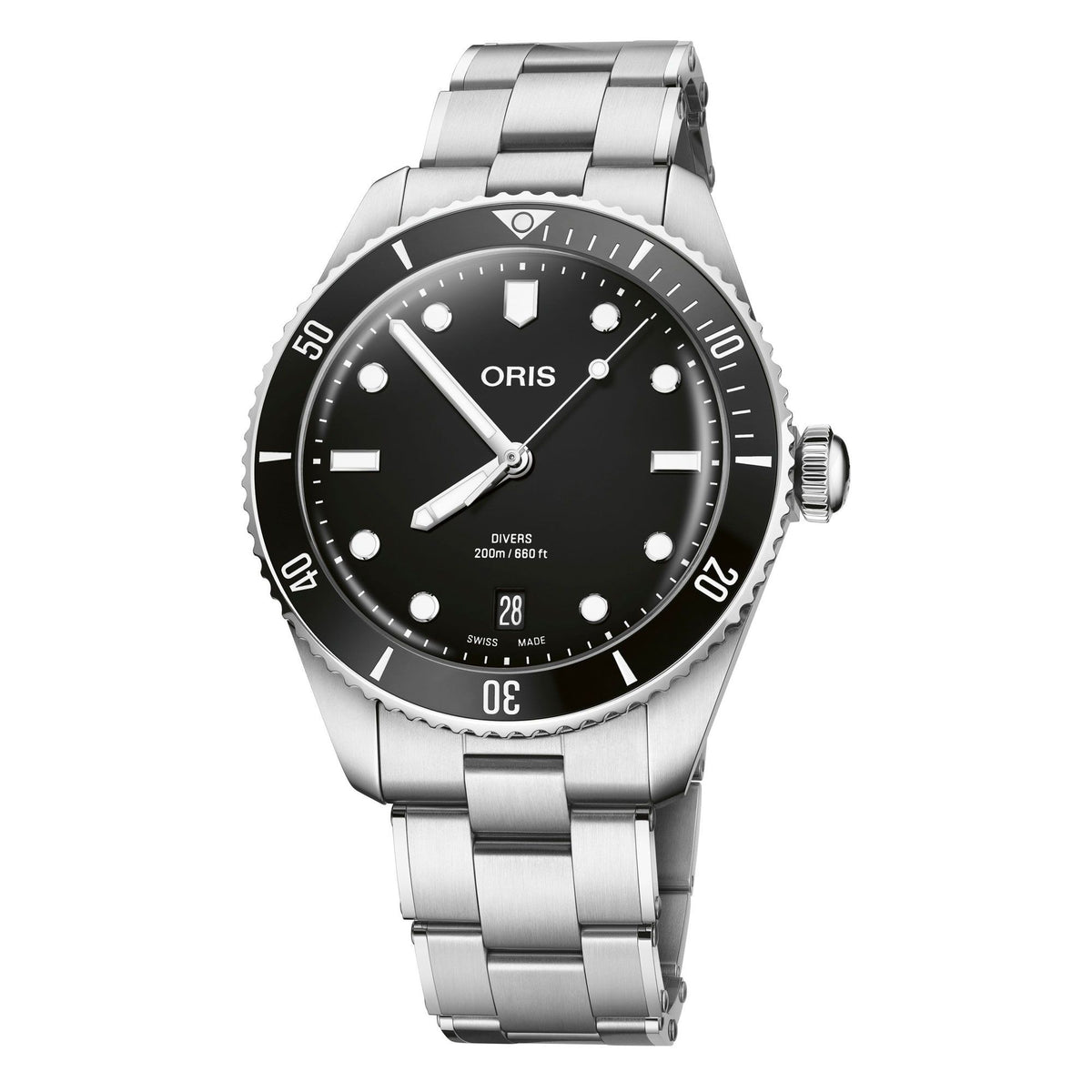 Oris Divers Date 39mm Black Dial Men's Watch 01 733 7795 4054-Set
