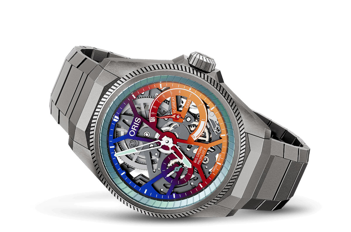 Oris Big Crown ProPilot X Gonzo Edition 44mm Skeleton (Blue / Red / Yellow Gradient) Dial Men's Watch 01 115 7759 7180-Set