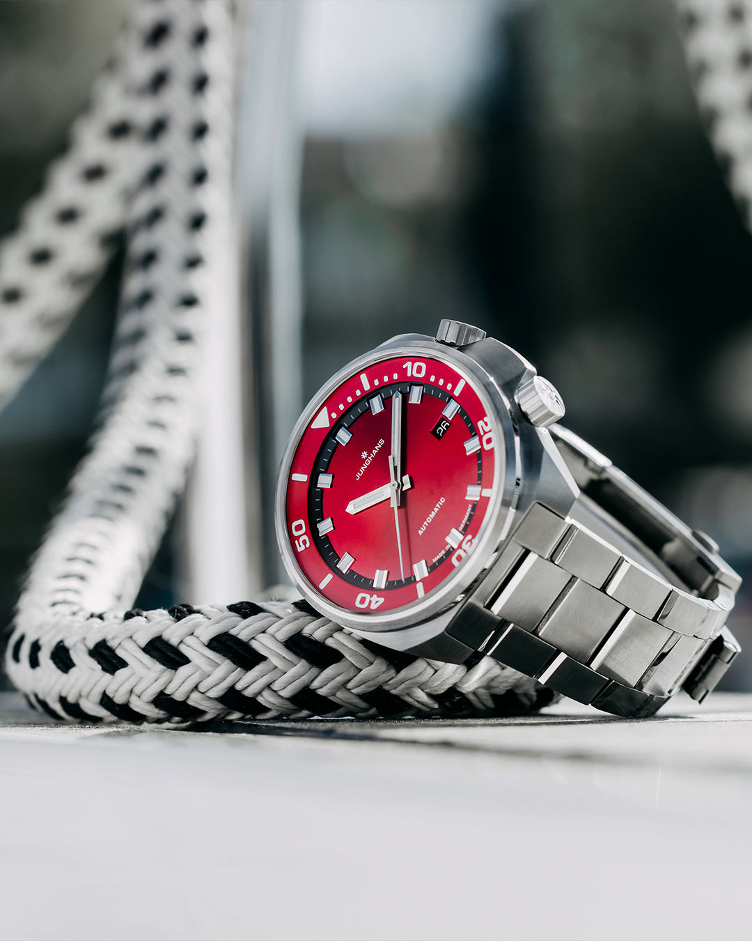 Junghans Aquaris Red 46.9mm Red Dial Men's Watch 27/4661.44