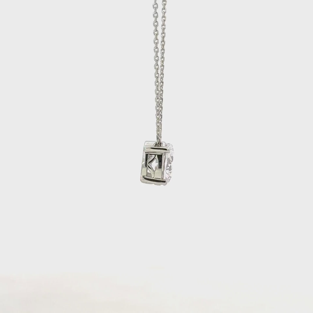 Ethos Creations 2 1/2ct Lab Diamond Solitaire Pendant with Under-Pass Chain