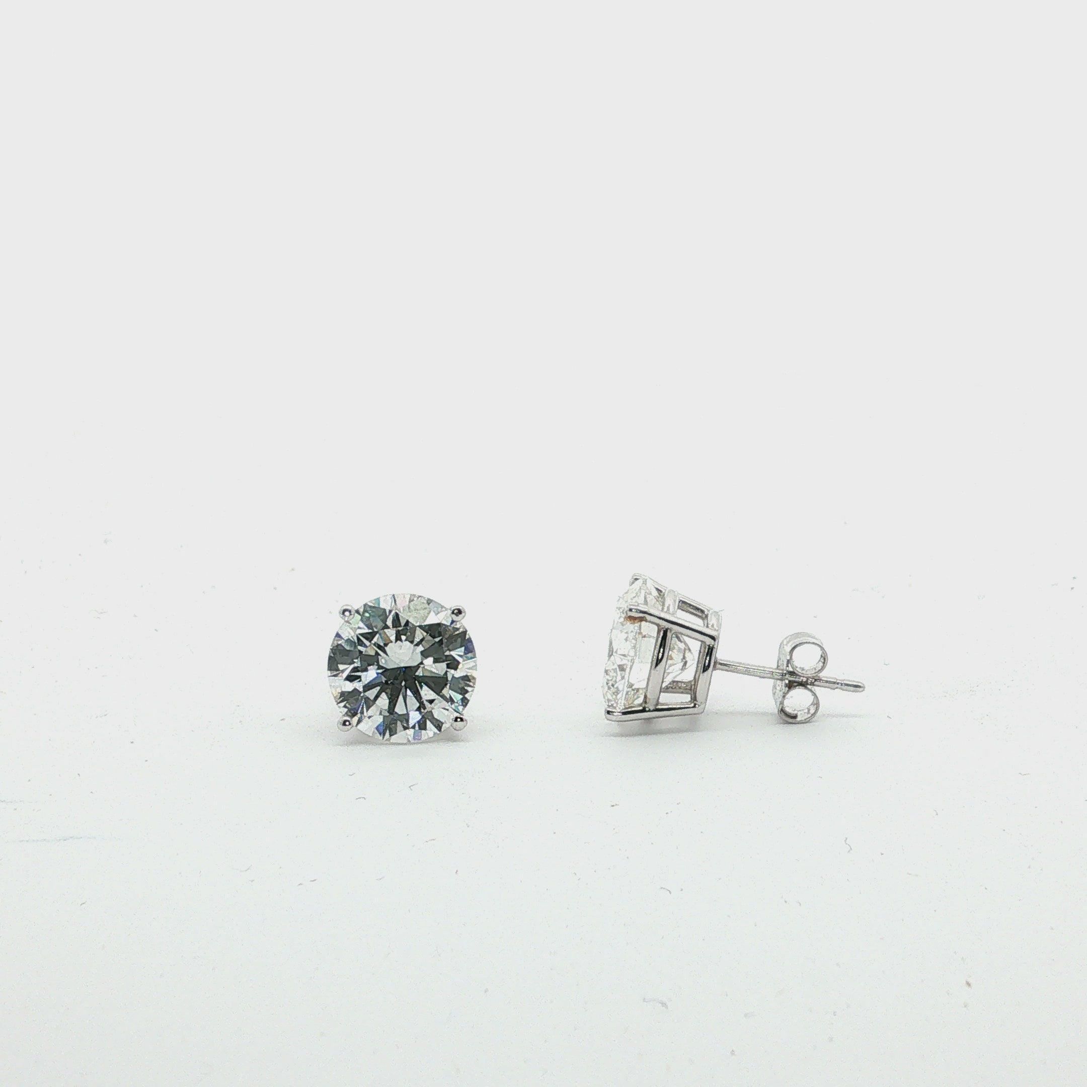 6CT Round Lab Created Diamond Stud Earrings 14K White Gold IGI Cert F VVS2 Ideal