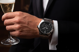 SOLAR AQUA Prima Abyss Leather Deep Black 42mm Black Dial Men's Watch SA0010-0021