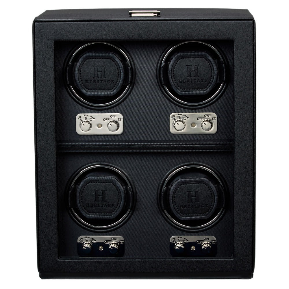 WOLF Heritage 4 Piece Watch Winder Black 270602