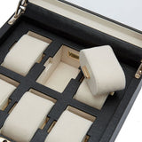 WOLF Palermo 6 Piece Watch Box Black 213802