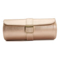 WOLF Palermo Rose Gold Double Watch Roll With Jewelry Pouch 213916