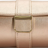 WOLF Palermo Rose Gold Double Watch Roll With Jewelry Pouch 213916