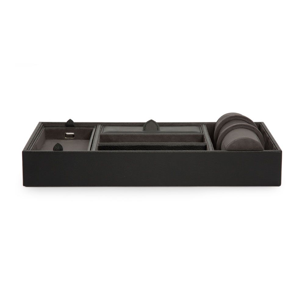 WOLF Blake Valet Tray With Watch Cuff Black/Grey 306402