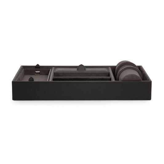 WOLF Blake Valet Tray With Watch Cuff Black/Grey 306402