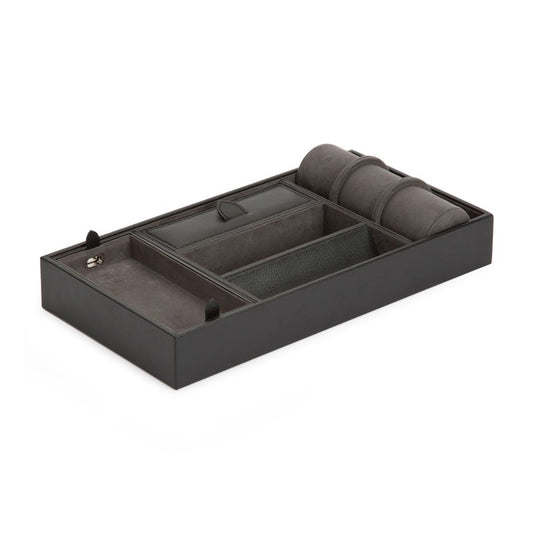 WOLF Blake Valet Tray With Watch Cuff Black/Grey 306402
