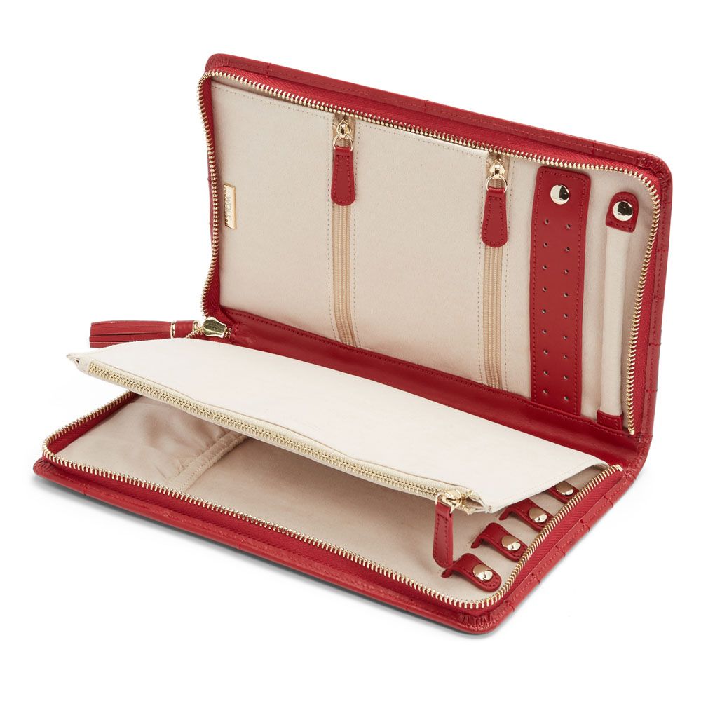 WOLF Caroline Large Jewelry Portfolio Red 324072