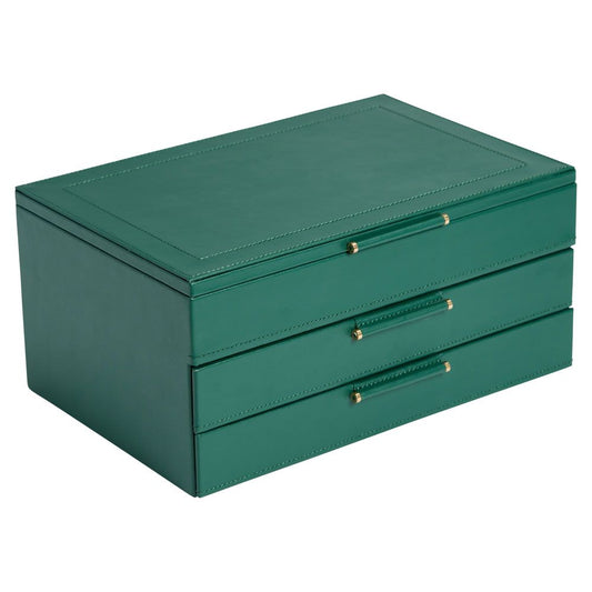 WOLF Sophia Forest Green Jewelry Box With Drawers 392012