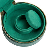 WOLF Sophia Forest Green Round Zip Jewelry Case 392312