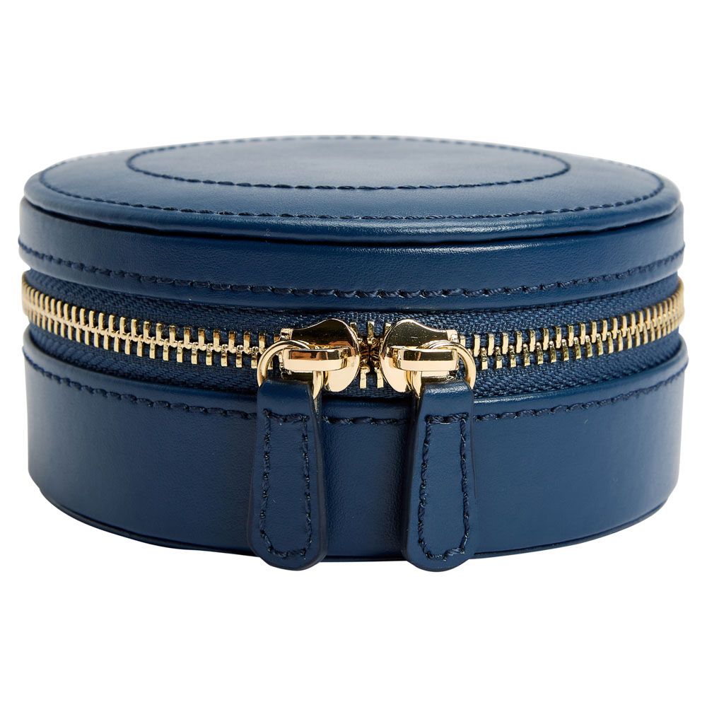 WOLF Sophia Indigo Round Zip Jewelry Case 392317