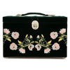 WOLF Zoe Large Jewelry Box Forest Green Velvet Floral Embroidery 393012
