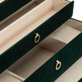 WOLF Zoe Medium Jewelry Box Forest Green Velvet Floral Embroidery 393112