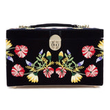 WOLF Zoe Medium Jewelry Box Indigo Velvet Floral Embroidery 393116