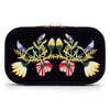 WOLF Zoe Travel Zip Case Indigo Velvet Floral Embroidery 393316