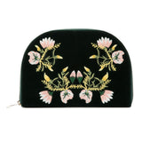 WOLF Zoe Travel Jewelry Portfolio Forest Green Velvet Floral Embroidery 393412