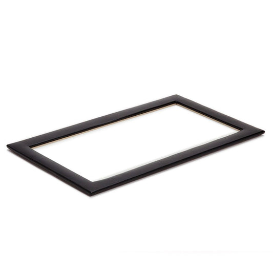 WOLF Vault Tray Glass Lid Black Leather Finish 435302
