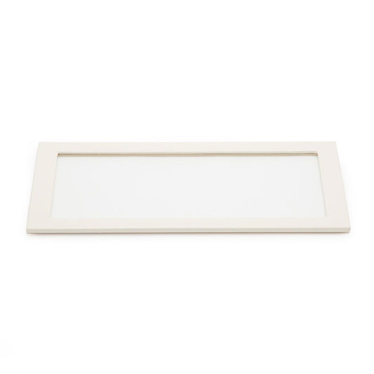 WOLF Vault Tray Glass Lid Ivory Leather Finish 435353