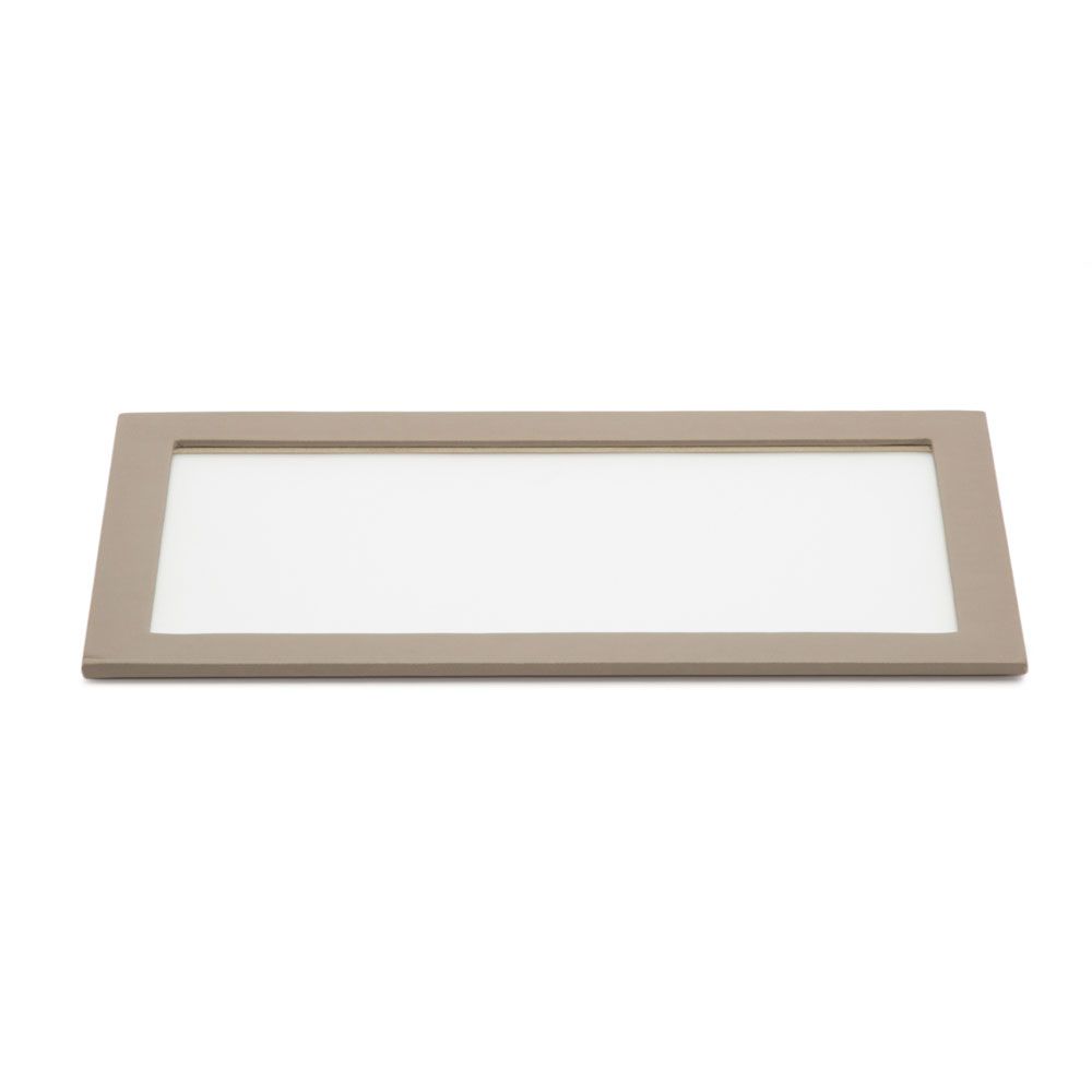 WOLF Vault Tray Glass Lid Grey Leather Finish 435365