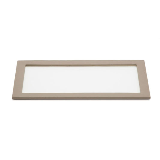 WOLF Vault Tray Glass Lid Grey Leather Finish 435365