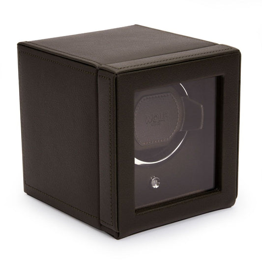 WOLF Cub Single Watch Winder with Cover Brown 461106
