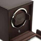 WOLF Cub Single Watch Winder with Cover Brown 461106