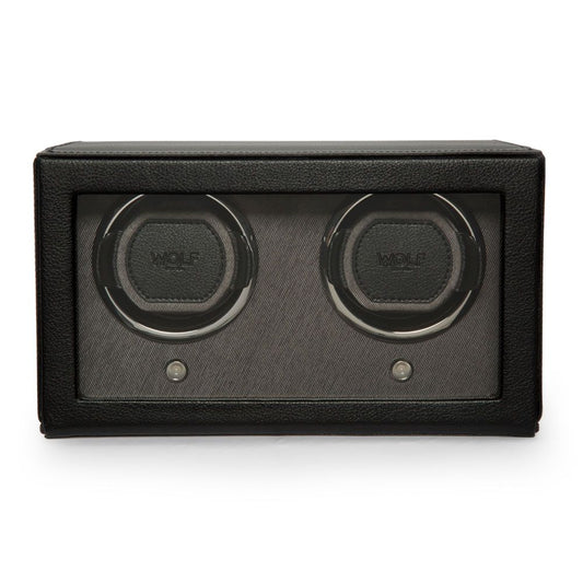 WOLF Cub Double Watch Winder with Cover Black 461203