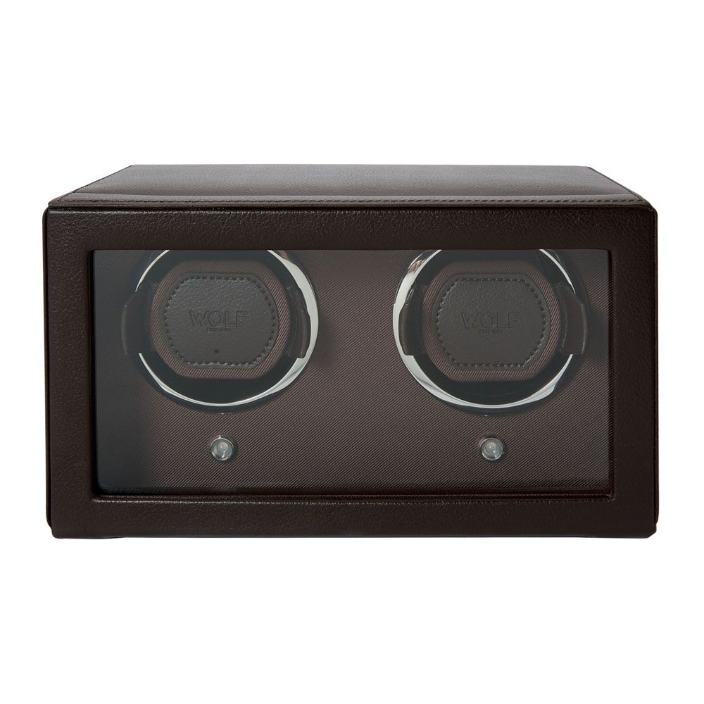 WOLF Cub Double Watch Winder With Cover Brown 461206