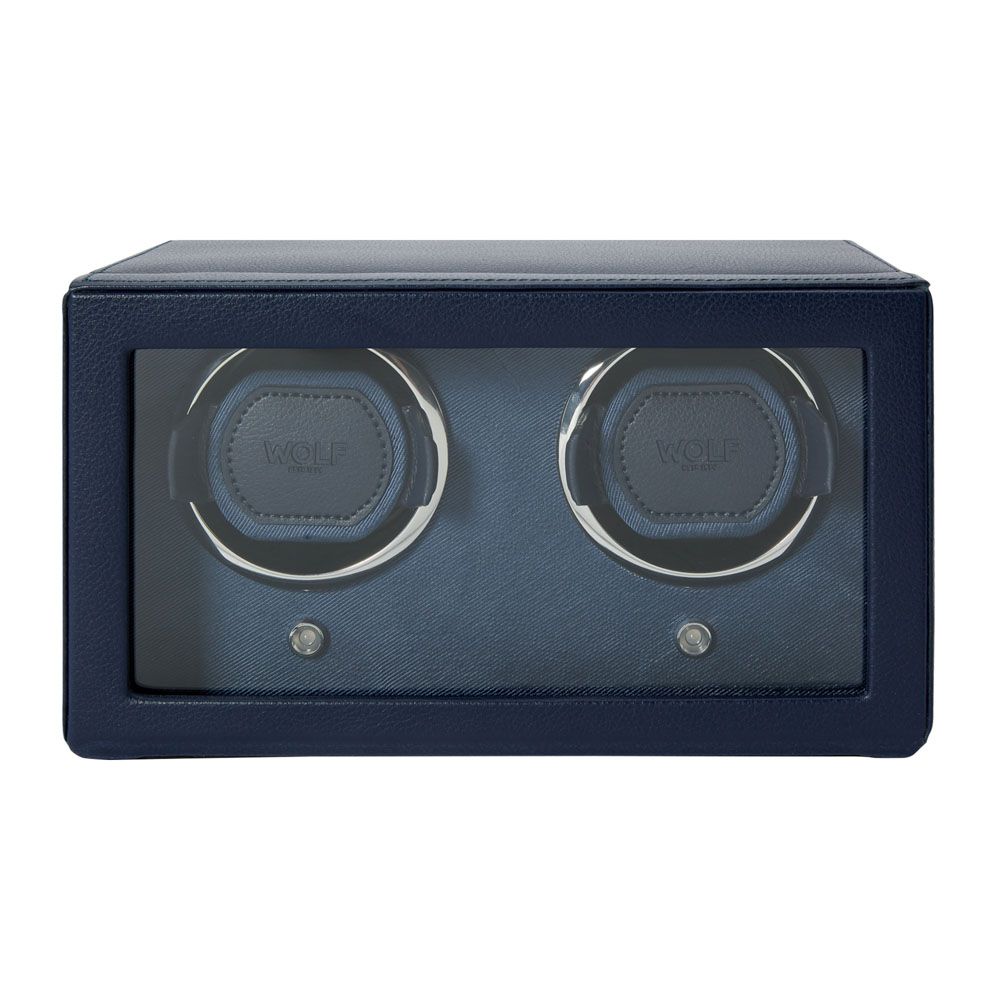 WOLF Cub Double Watch Winder With Cover Navy 461217